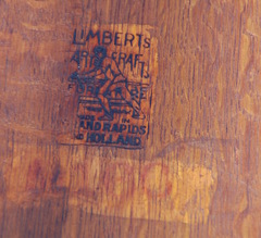 Limbert branded signature under the top, above faded catalogue stencil.